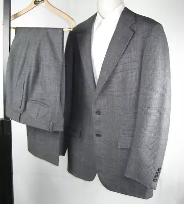 Vtg. Polo University Club Wool Glen Plaid Mens 2 Pc Gray Suit 2 Btn 44R USA. • $89.95