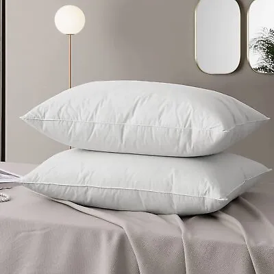 2/4 Pack Luxury Goose Down Pillow Queen Size Feather Pillow Insert Soft Support • $24.99