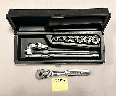 Craftsman USA 3/8  Drive 12-Point 12 Pc Socket Set W/ Ratchet Case And Extras • $34.99