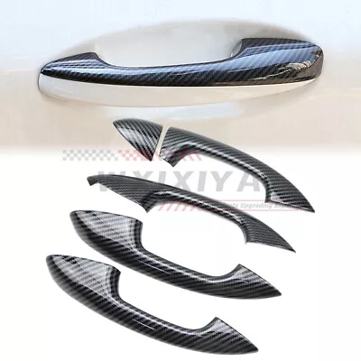 Exterior Door Handle Cover For Benz C-Class W205 15-21 Carbon Fiber Effect Trim • $14.99