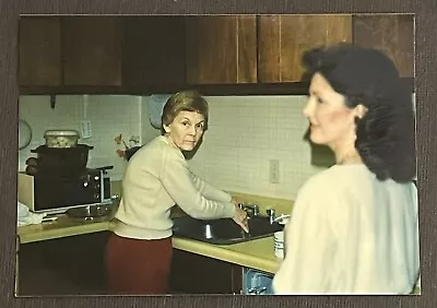 FOUND VINTAGE PHOTO PICTURE Woman Washing Dishes In The Kitchen • $4.97