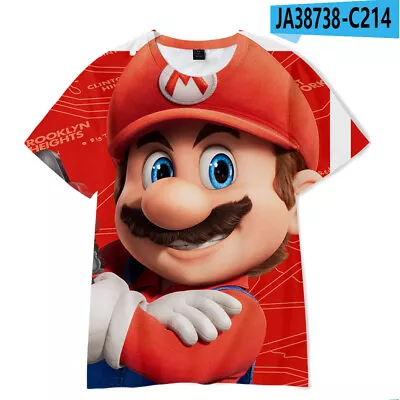 Super Mario Bros.Cartoon 3D T Shirt Short Sleeve Shirt Teens Summer Tee Tops • $17.24