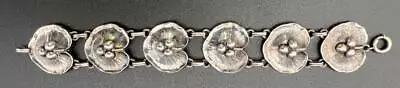 Vintage Sterling Silver Mexico Lily Pad Bracelet .98 TOZ • $22.50