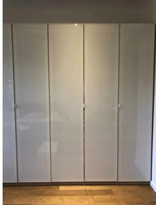 £40 • Buy 2 X IKEA STORAS WHITE GLASS GLOSS 50 X 229cm PAX WARDROBE DOORS - NOTTS NG14 7FF