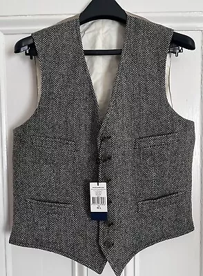 BNWT Polo Ralph Lauren Herringbone Wool Waistcoat 42L PTP 20.5” Made In Italy • £84