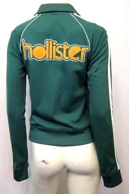 Authentic Hollister Hco Full Zip Women's Track Jacket Size​ Small Green White • £18.99