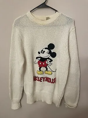 Vintage Disney Character Fashions Mickey Mouse Embroidered Sweater Knit 70s SZ S • $34.99