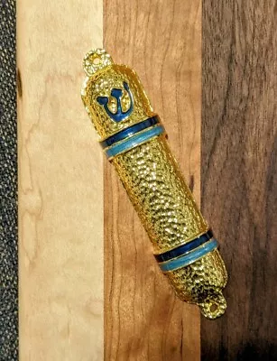 5  Metal Mezuzah Hand Made Israeli TEMPLE OF GOLD Style • $15.18