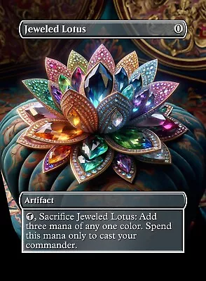 Jeweled Lotus - High Quality Custom Altered Art Card • $3.99