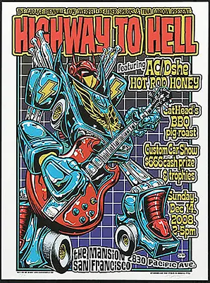 Dirty Donny AC/DC Highway To Hell Car Show Silkscreen Concert Poster 2008 Mint • $75
