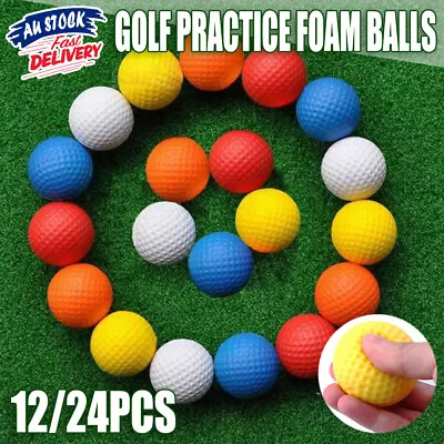 12 OR 24 Pack Golf Practice Foam Balls PU Sponge Ball Indoor Outdoor Training AU • $13.28