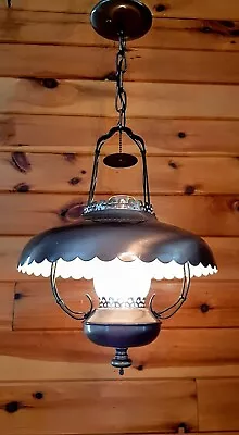 Vintage/Antique 1950's-70s Rustic Country Western Lantern Style Chandelier Light • $332.50