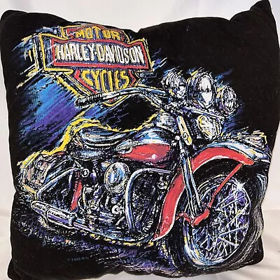 Harley Davidson T-Shirt Pillow Eagle Logo Handcrafted 14”x14” Vintage T Shirt • $12.99