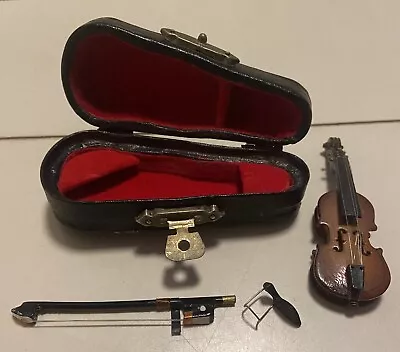 Vintage Mini Tiny Violin And Bow With Case • $21.50