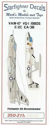 1/350 Starfighter Decals - VAW-117 VQ-1 19805 E-2C EA-3B • $7.91