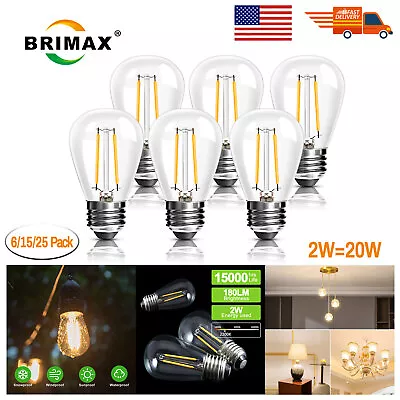 BRIMAX E26 LED Light Bulbs 20W Equivalent S14 Edison Screw Bulb Warm White 2700K • $10.22