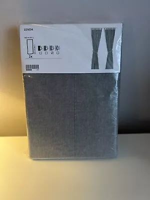 Lovely Classic IKEA Grey Lenda Tab Top Light Filtering Cotton Curtains • £35