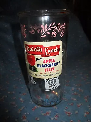 Vintage Hazel Atlas Kitchen Aids Dainty Lunch Apple Blackberry Jelly Jar 5 11/16 • $19.99