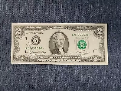 $2 Dollar Bill *star Note* Series 1976 A Boston A01099536☆  Crisp U-1F • $5