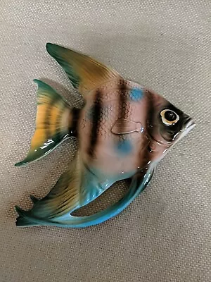 Vintage Lefton Striped Angel Fish Wall Plaque #2F4717 • $40