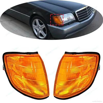 Pair Front Turn Signal Blinker Light For Mercedes Benz S Class W140 1992-1994 • $70.67