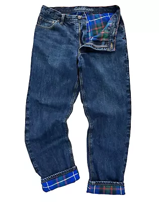 Lands' End Size 33x31 Traditional Fit Flannel Lined Insulated Cold Weather Jeans • $19.95