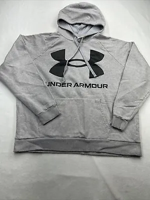 Under Armour Men’s XXL Hoodie Gray Black Spell Out • $10