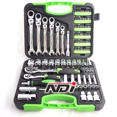 $89.99 • Buy Socket Wrench Flexible Head Ratchet Spanner Set 1/2  1/4  Drive Metric ND-0608