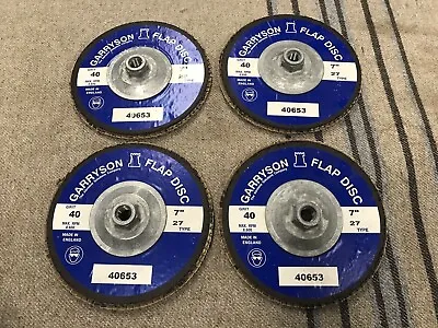 4x Garryson 40654 7  X 5/8-11 40 Grit Abrasive Flap Disc Type 27 Wheel Sanding • $19.99