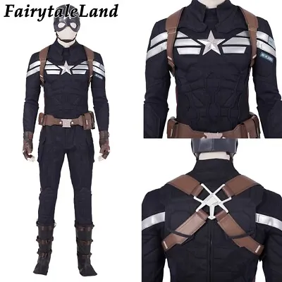 Captain America 2 Winter Soldier Cosplay Costume Steve High Quality Outfit • $104.40