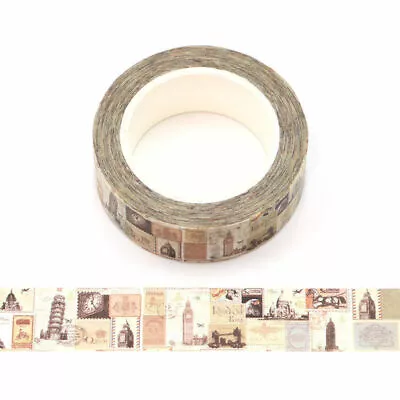 Washi Tape Vintage Stamps Architecture Paris London Italy Iconic Buildings • $5.90