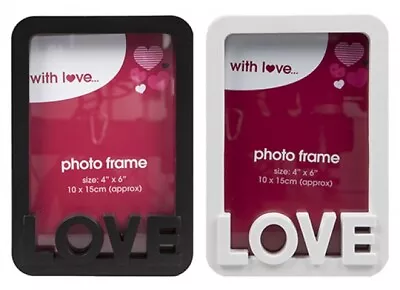 £3.25 • Buy White / Black 4 X 6 Photo Frame Love Hearts Valentines Gift Wedding Memories
