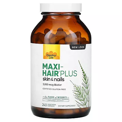 Maxi-Hair Plus 5000 Mcg 240 Vegetarian Capsules (1250 Mcg Per Capsule) • $44.39