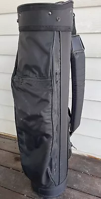 Ron Miller Pro Model Black Golf Cart Bag With Rain Cover 3 Way Divider Nylon • $40