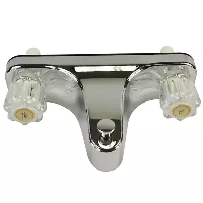 Mobile Home Rv Tub Shower Off Set Faucet In Chrome With Clear Acrylic Handles • $72.43