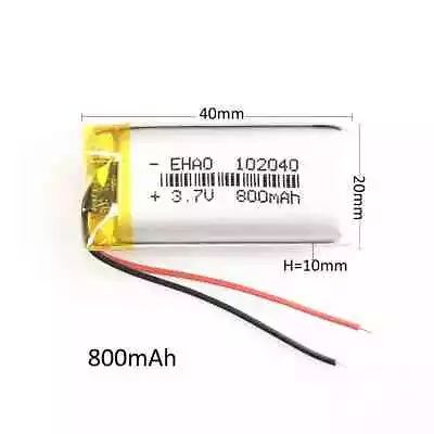 1x3.7V 800mAh 102040 Lithium Polymer LiPo Battery Rechargeable For Mp3 Gps Dvd • £9.99