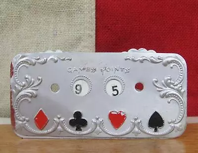 Vintage 1920s Antique Playing Cards Game Hand Counter Metal Poker Bridge Rare • $89