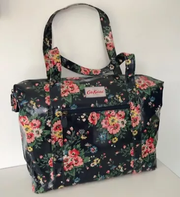 Cath Kidston Navy Floral Oilcloth Weekend Bag Lovely Condition Only Used Once • £20