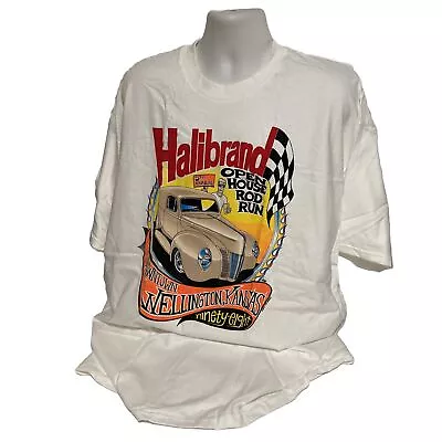 Vintage 90’s Halibrand T Shirt Mens XXL Rod Run Wellington Kansas Ninety Eight • $50.39