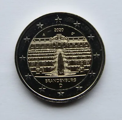 GERMANY - 2 € Euro Commemorative Coin 2020 - Brandenburg Sanssouci Palace UNC • $4.87