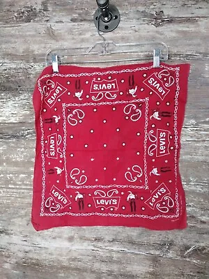 VTG Levis Paisley Bandana Made In USA Wash Fast Red LVC 60s RARE Cowboy Hanky • $46.50