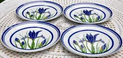 4 Curzon DUTCH IRIS Plates Salad Dessert Luncheon 8-1/4  • $18