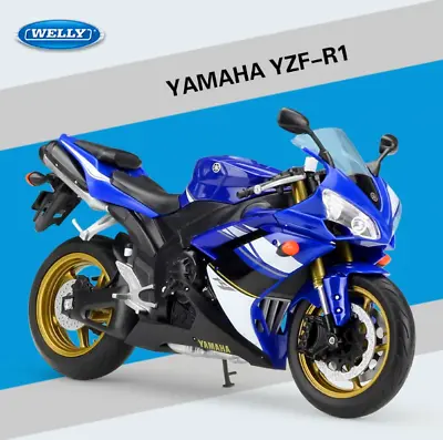 1:10 Welly Yamaha YZF R1 Motorcycle Bike Model Boy Toy Gift New In Box • £23.98