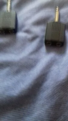 £2 • Buy  4 Used Jack Socket MONO Audio Y Splitter  Adaptors Size 6.3mm 1/4 Inch 