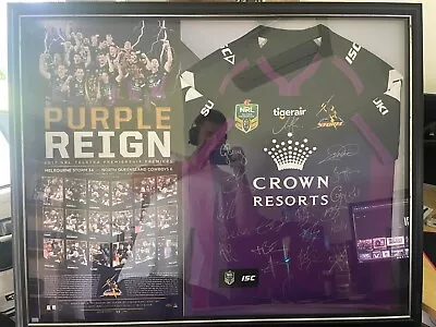 Melbourne Storm 'Purple Reign' 2017 NRL Premiers Team Signed Jersey • $1800