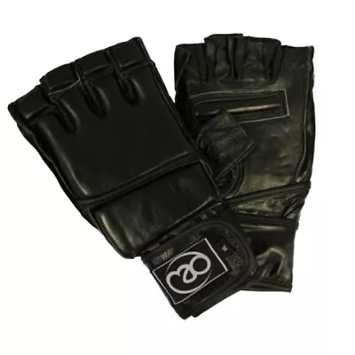 Fitness-Mad Leather Pro Grappling Gloves Mens MMA UFC Boxing Kickboxing • £7.99