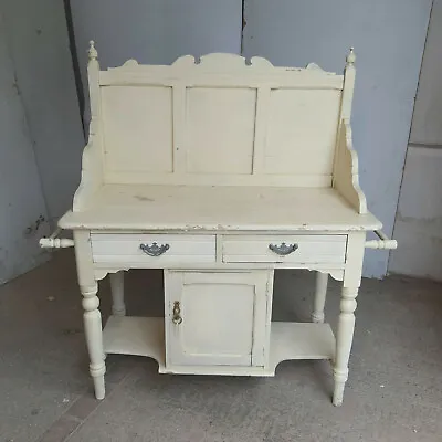 £345 • Buy Antique,victorian,French,wash Stand,painted,high Back,sideboard,drawers,cupboard