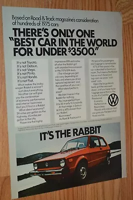 ★1976 Vw Rabbit Original Vintage Advertisement Print Ad 76 Volkswagen Red • $9.99