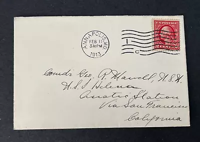 1913 Uss Helena Asiatic Sta China ! Navy Admiral Marvell ! Annapolis Md L@@k !! • $7.99