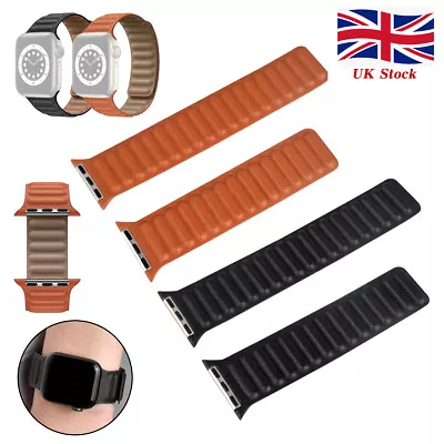 £4.99 • Buy For Apple Watch Series SE 6/5/4/3/2/1 Wristwatch Loop Leather IWatch Strap Band